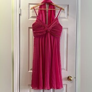 Sally USA | Fushia Halter Dress with Shawl | Size L